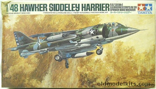Tamiya 1/48 Hawker Siddeley Harrier RAF GR. Mk 1 - USMC AV-8A / Spanish Navy Matador, MA112 plastic model kit